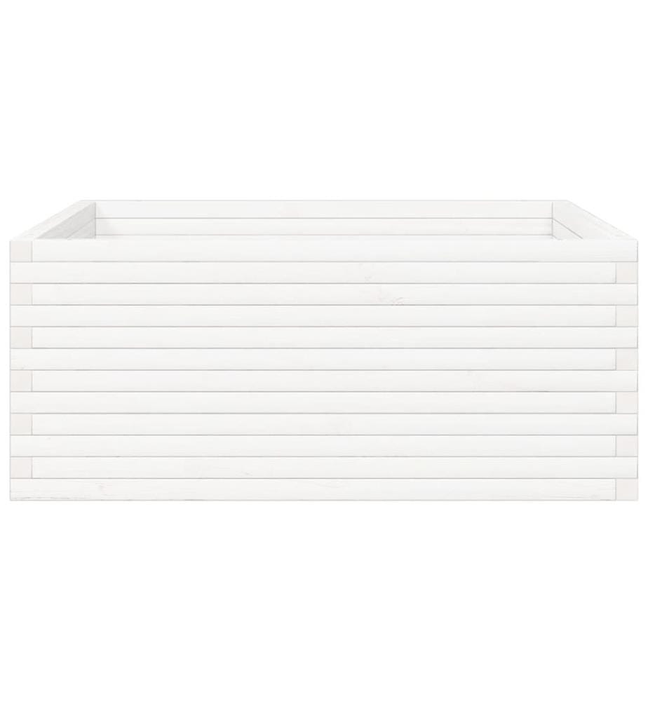 Jardinière blanc 110x110x46 cm bois de pin massif