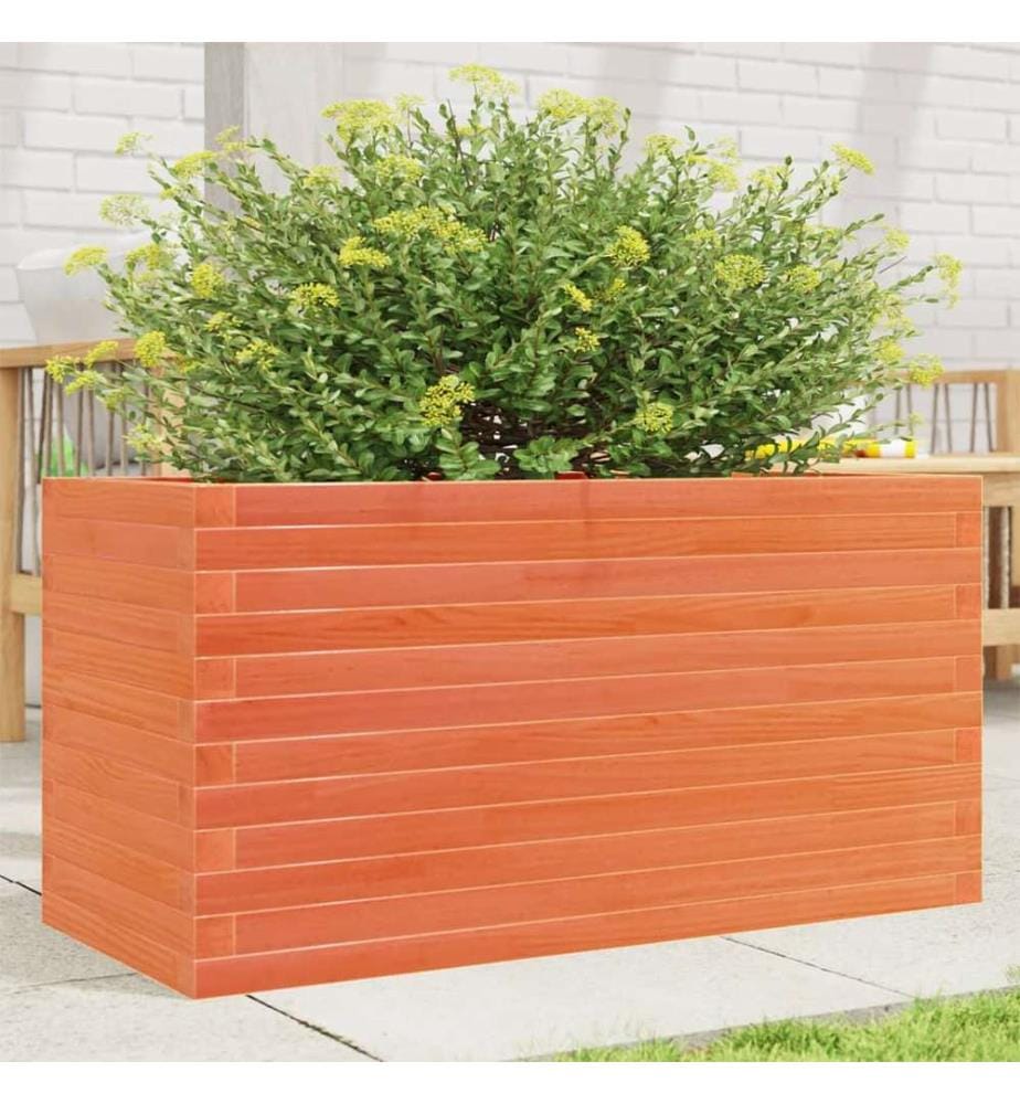 Jardinière cire marron 90x40x46 cm bois de pin massif