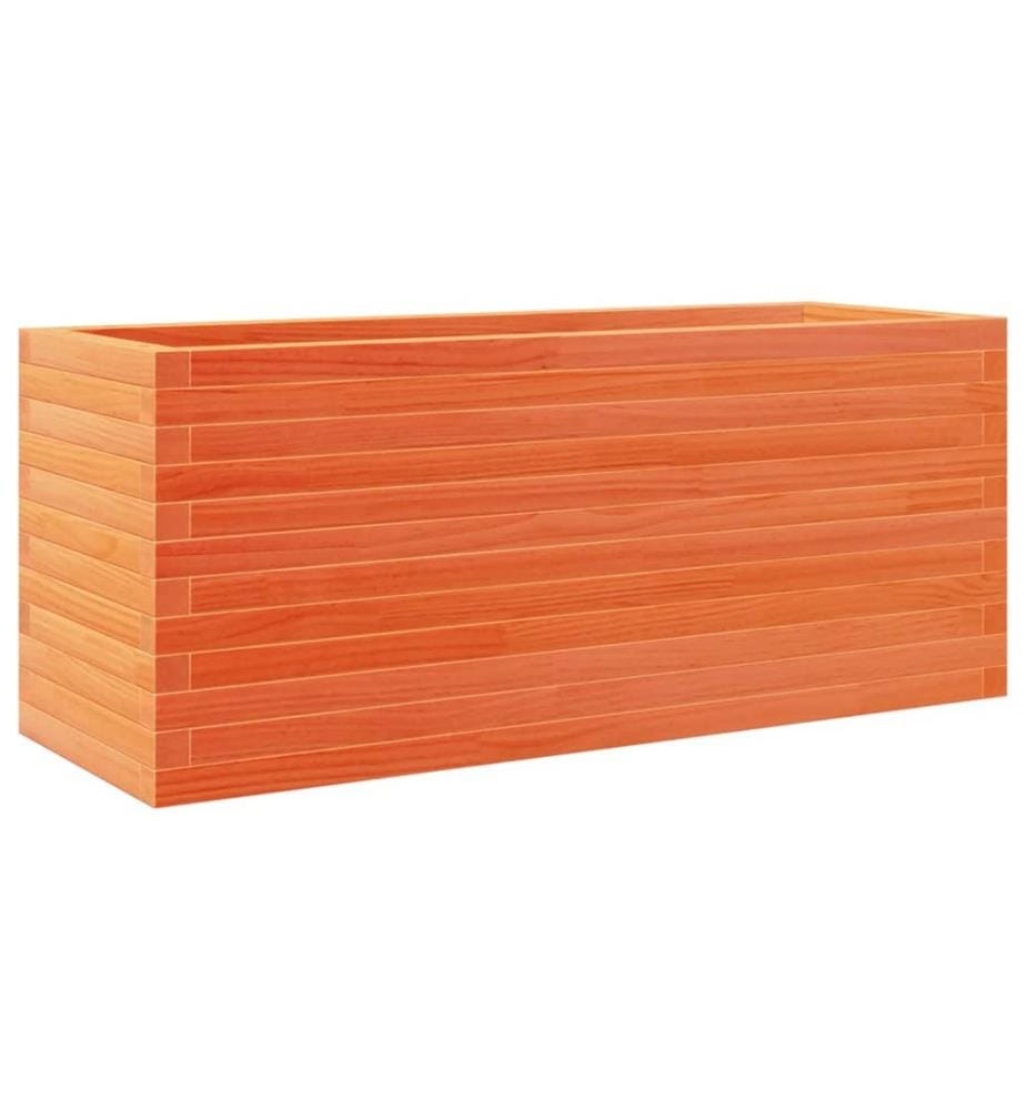 Jardinière cire marron 110x40x46 cm bois de pin massif