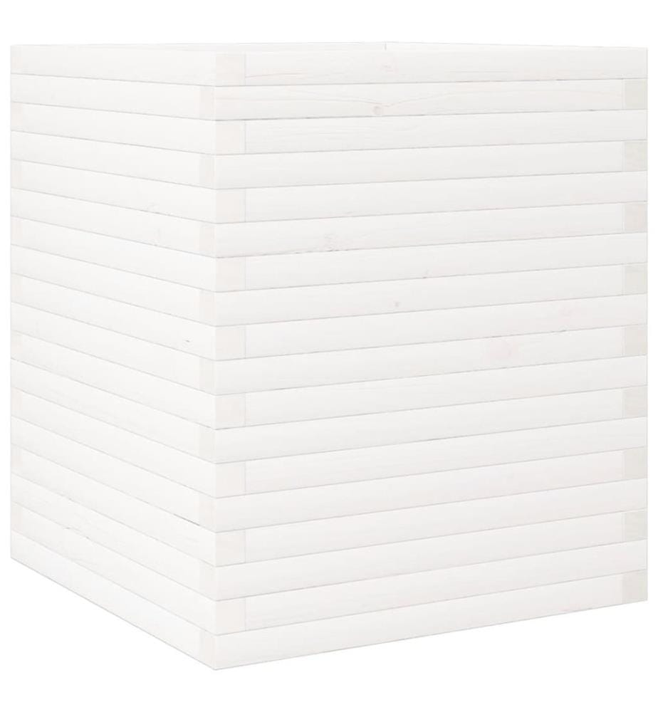 Jardinière blanc 60x60x68,5 cm bois de pin massif