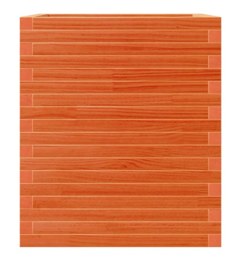 Jardinière cire marron 60x60x68,5 cm bois de pin massif