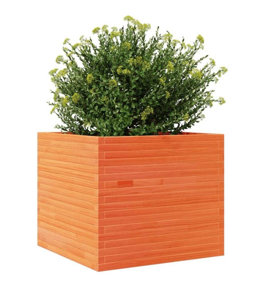 Jardinière cire marron 80x80x68,5 cm bois de pin massif