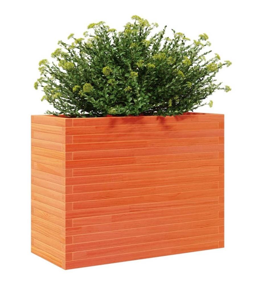 Jardinière cire marron 90x40x68,5 cm bois de pin massif