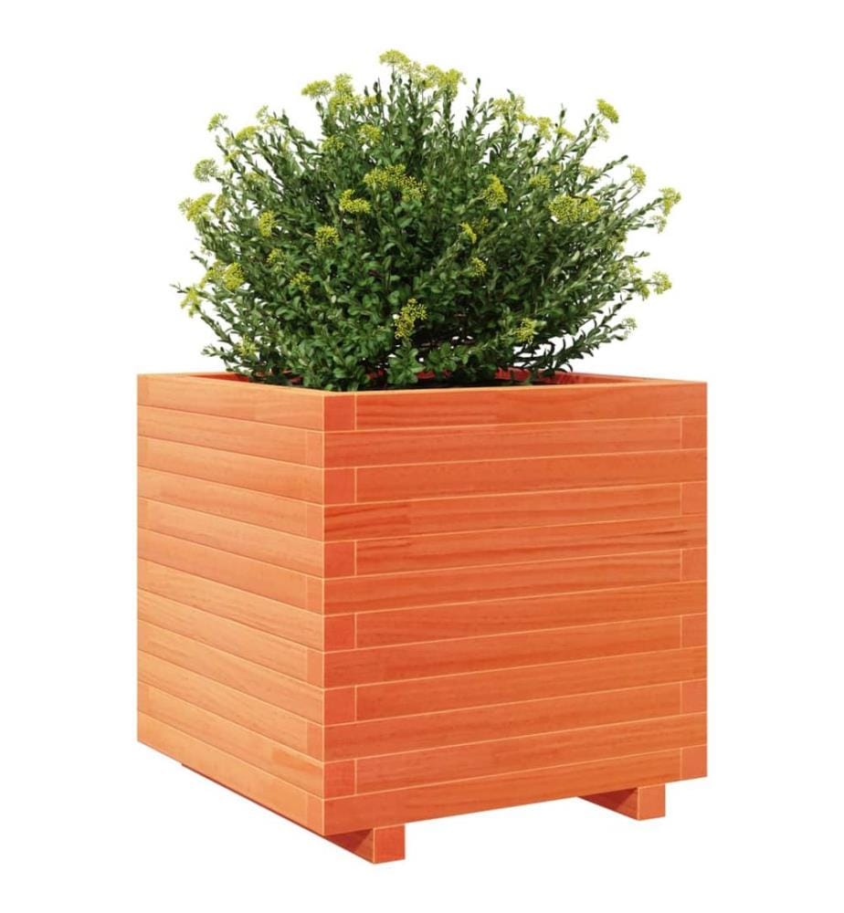 Jardinière cire marron 50x50x49,5 cm bois de pin massif