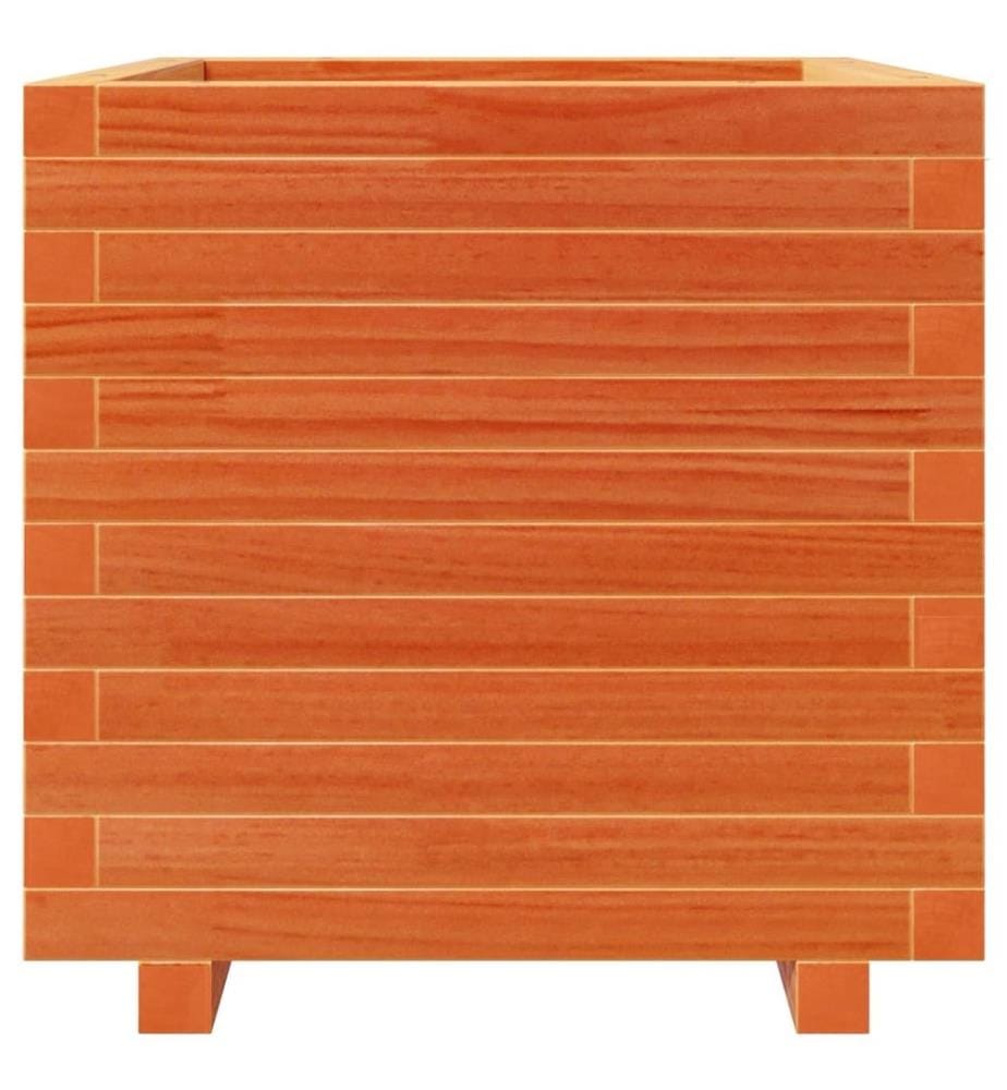 Jardinière cire marron 50x50x49,5 cm bois de pin massif