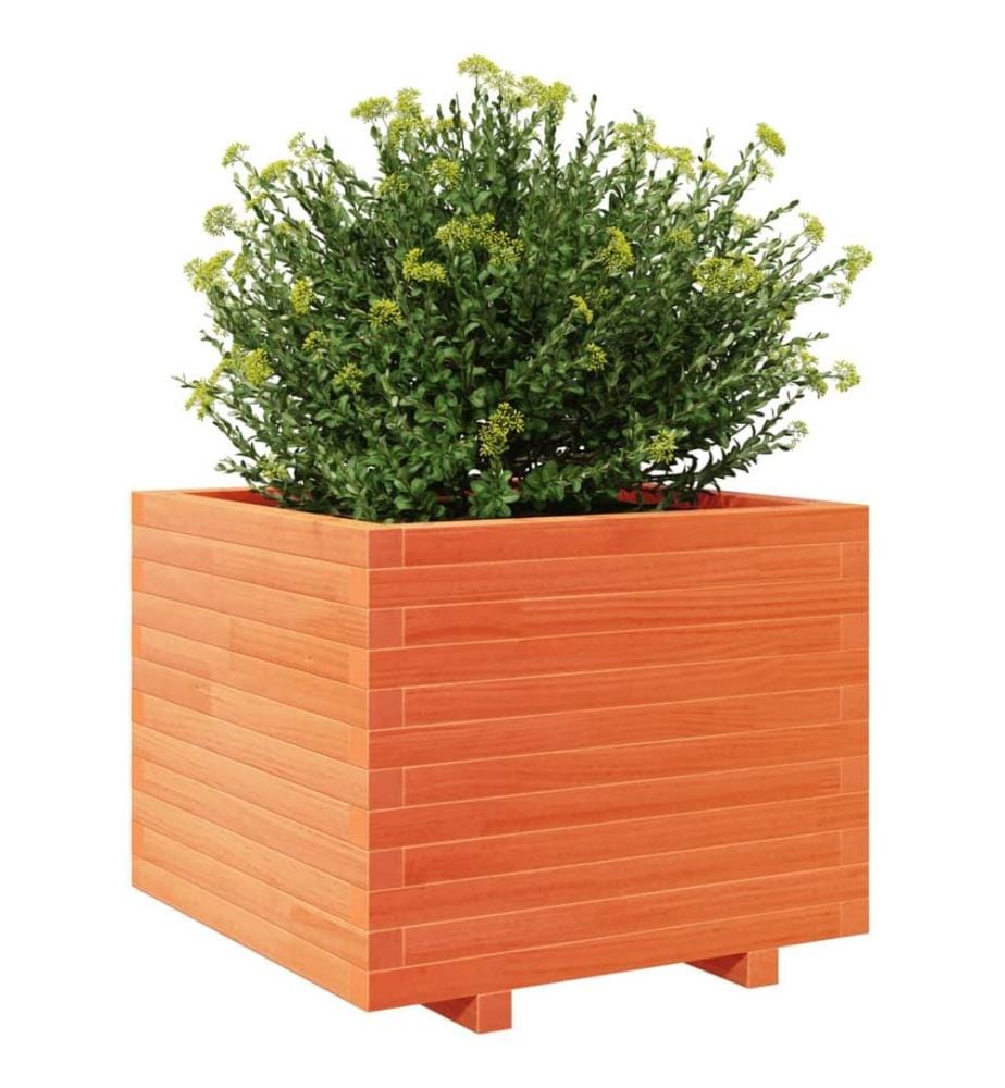 Jardinière cire marron 60x60x49,5 cm bois de pin massif