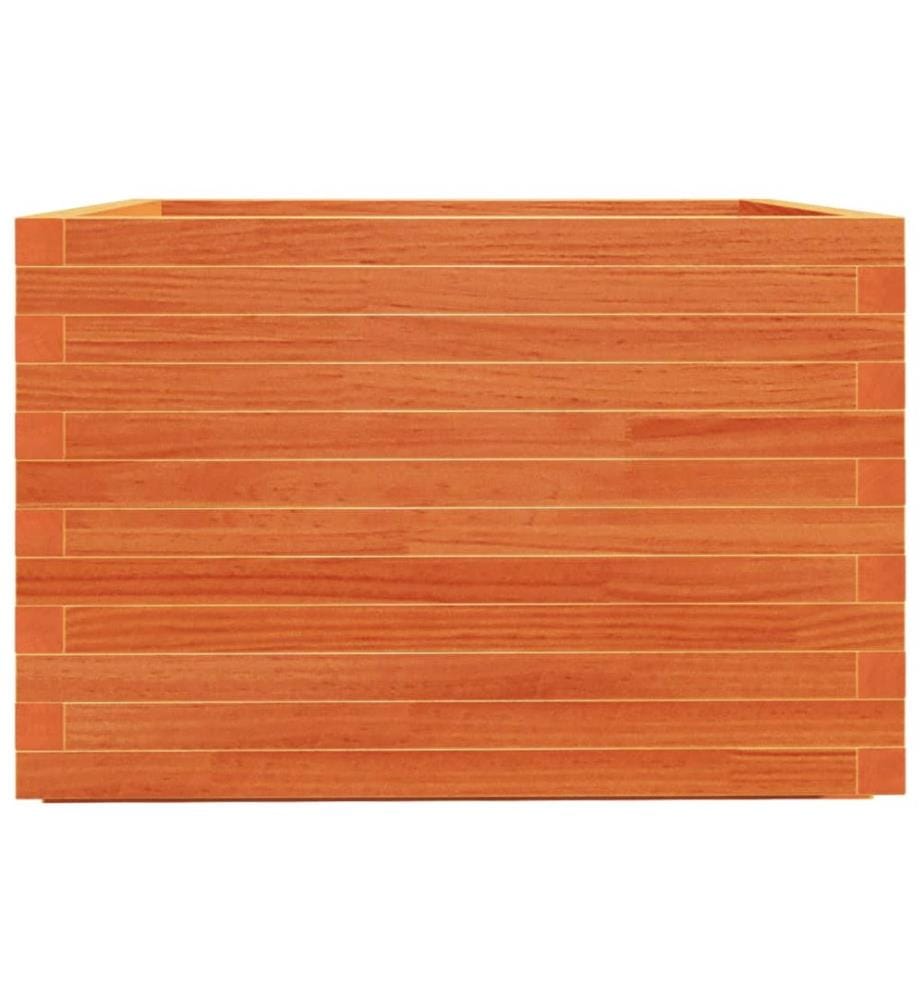 Jardinière cire marron 70x70x49,5 cm bois de pin massif