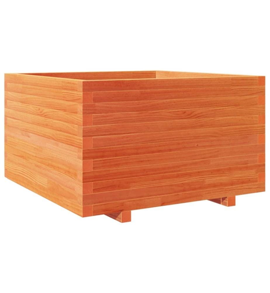 Jardinière cire marron 80x80x49,5 cm bois de pin massif