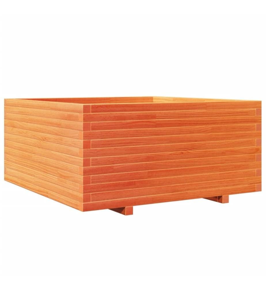 Jardinière cire marron 100x100x49,5 cm bois de pin massif