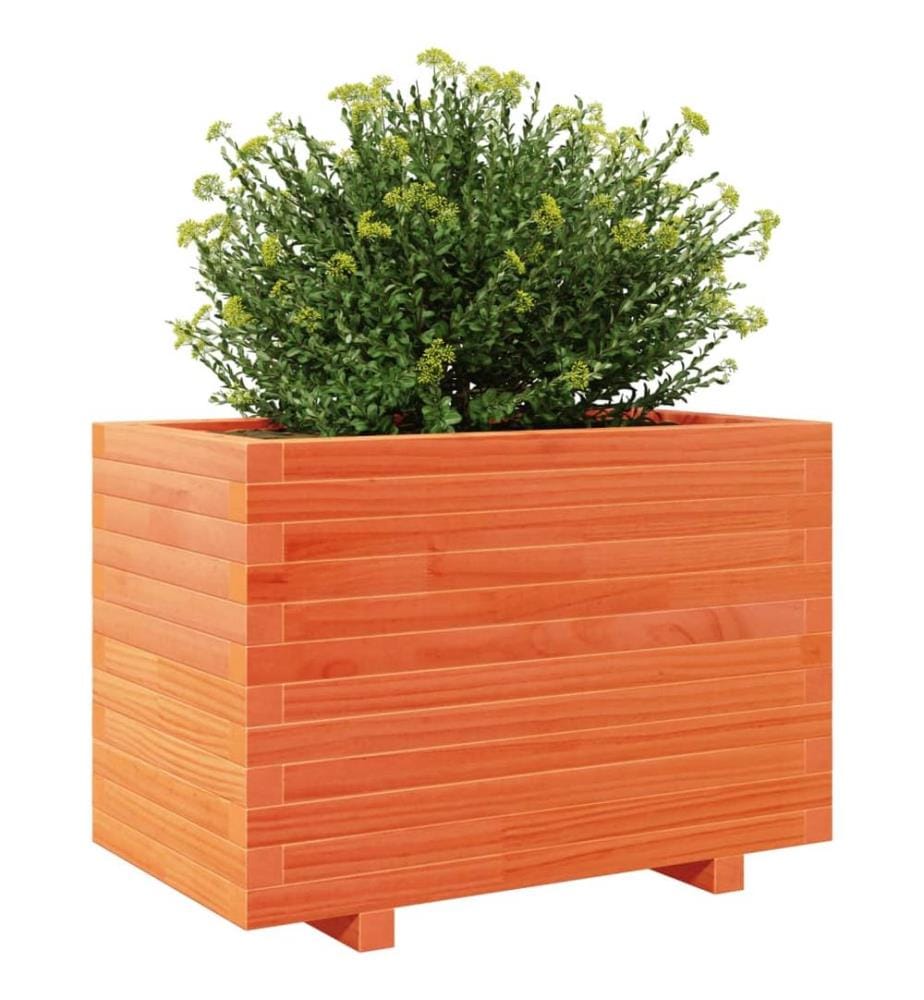 Jardinière cire marron 70x40x49,5 cm bois de pin massif