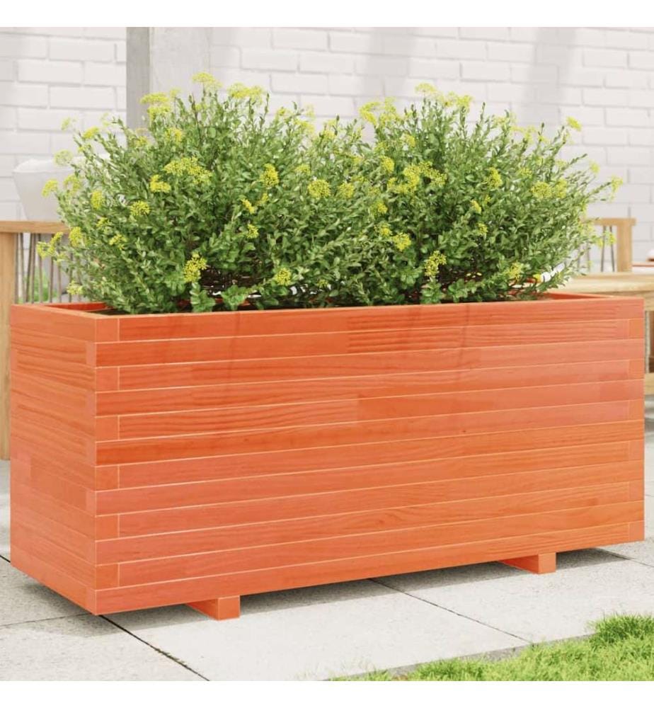 Jardinière cire marron 110x40x49,5 cm bois de pin massif