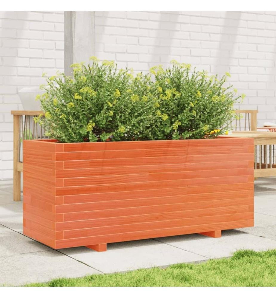 Jardinière cire marron 110x40x49,5 cm bois de pin massif