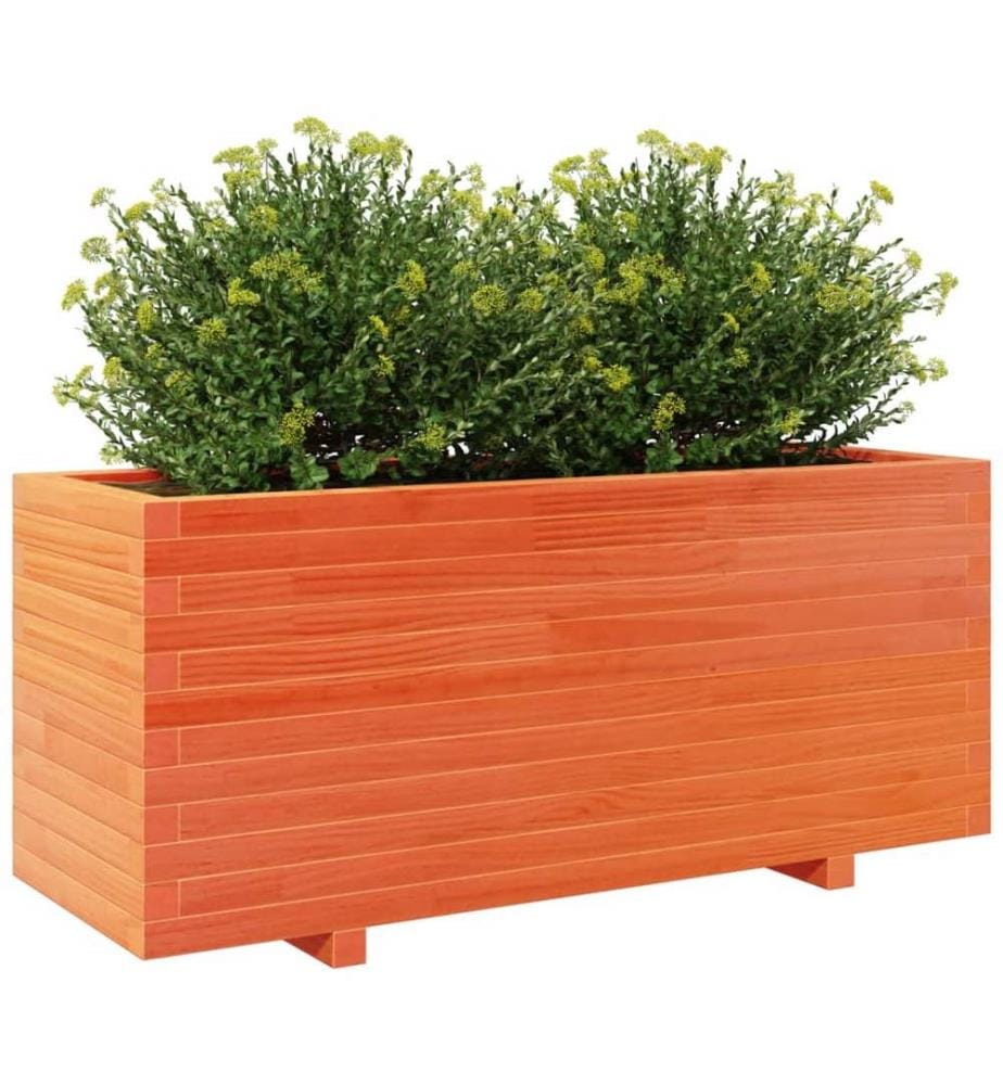 Jardinière cire marron 110x40x49,5 cm bois de pin massif