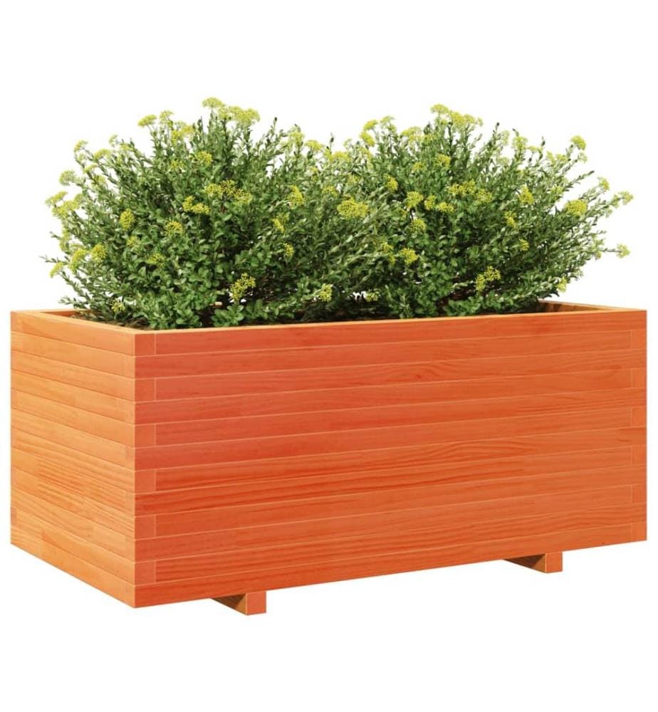 Jardinière cire marron 110x60x49,5 cm bois de pin massif