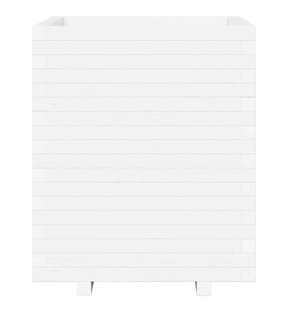 Jardinière blanc 60x60x72,5 cm bois de pin massif