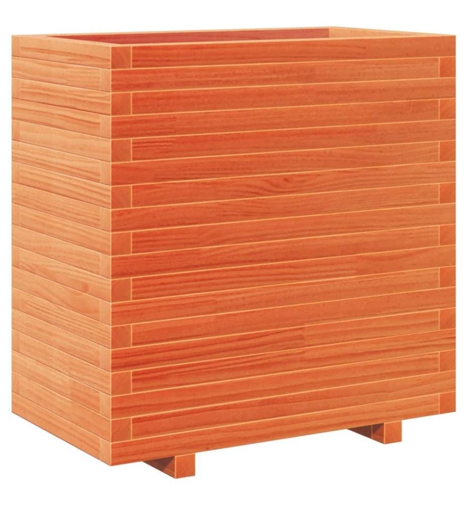 Jardinière cire marron 70x40x72,5 cm bois de pin massif