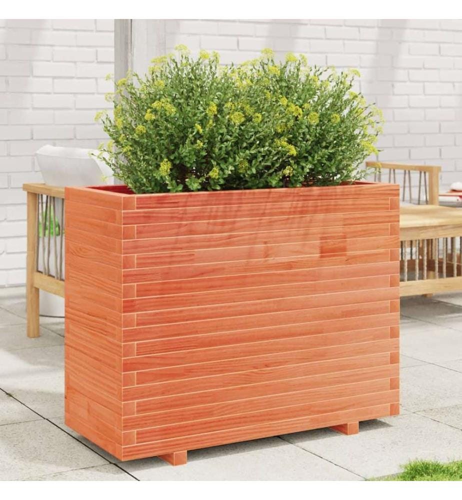 Jardinière cire marron 90x40x72,5 cm bois de pin massif