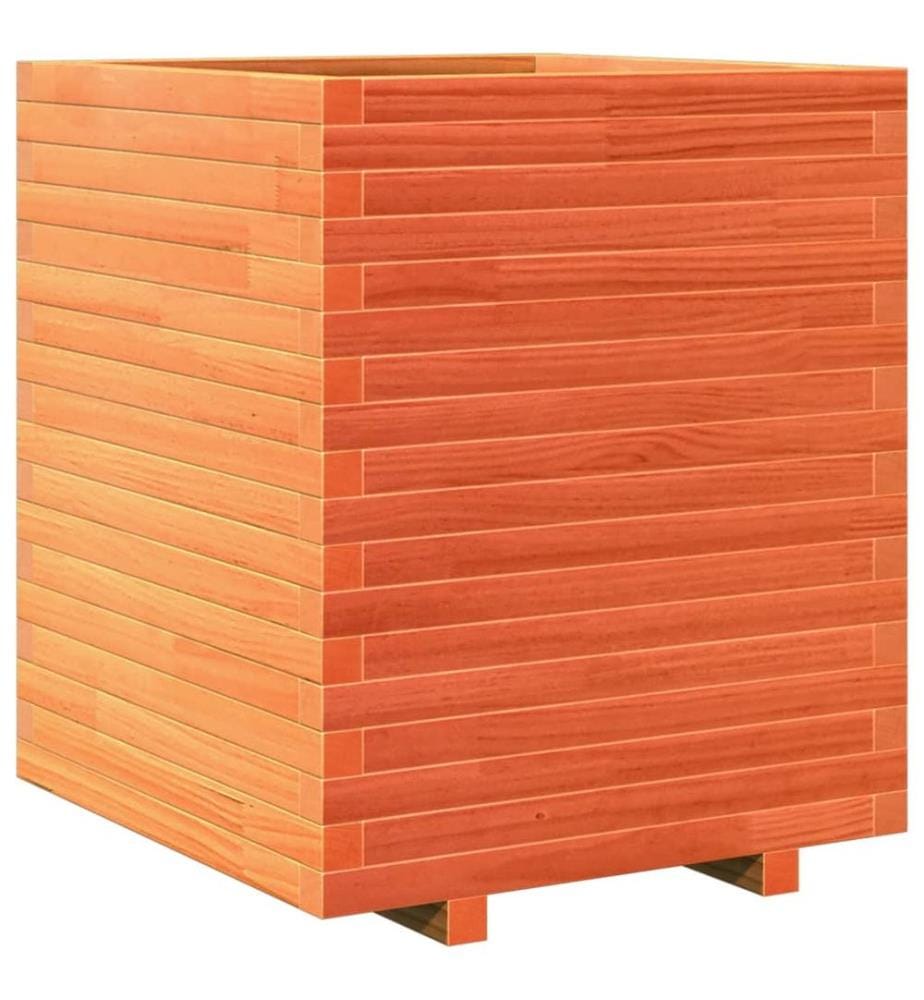 Jardinière cire marron 60x60x72 cm bois de pin massif