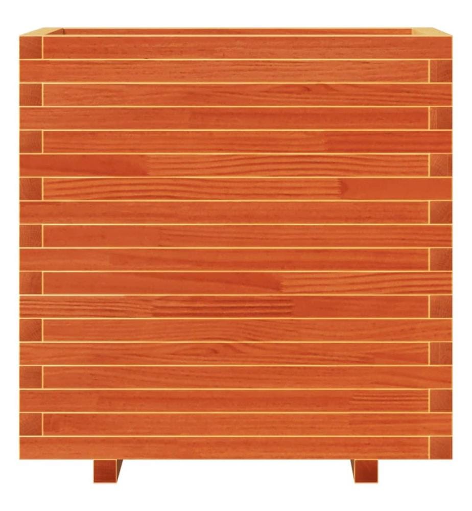 Jardinière cire marron 70x40x72 cm bois de pin massif