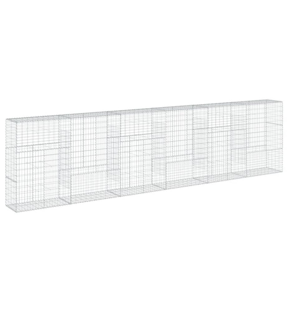 Panier gabion avec couvercle 600x50x150 cm fer galvanisé