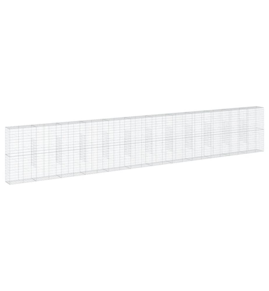 Panier gabion avec couvercle 1200x50x200 cm fer galvanisé