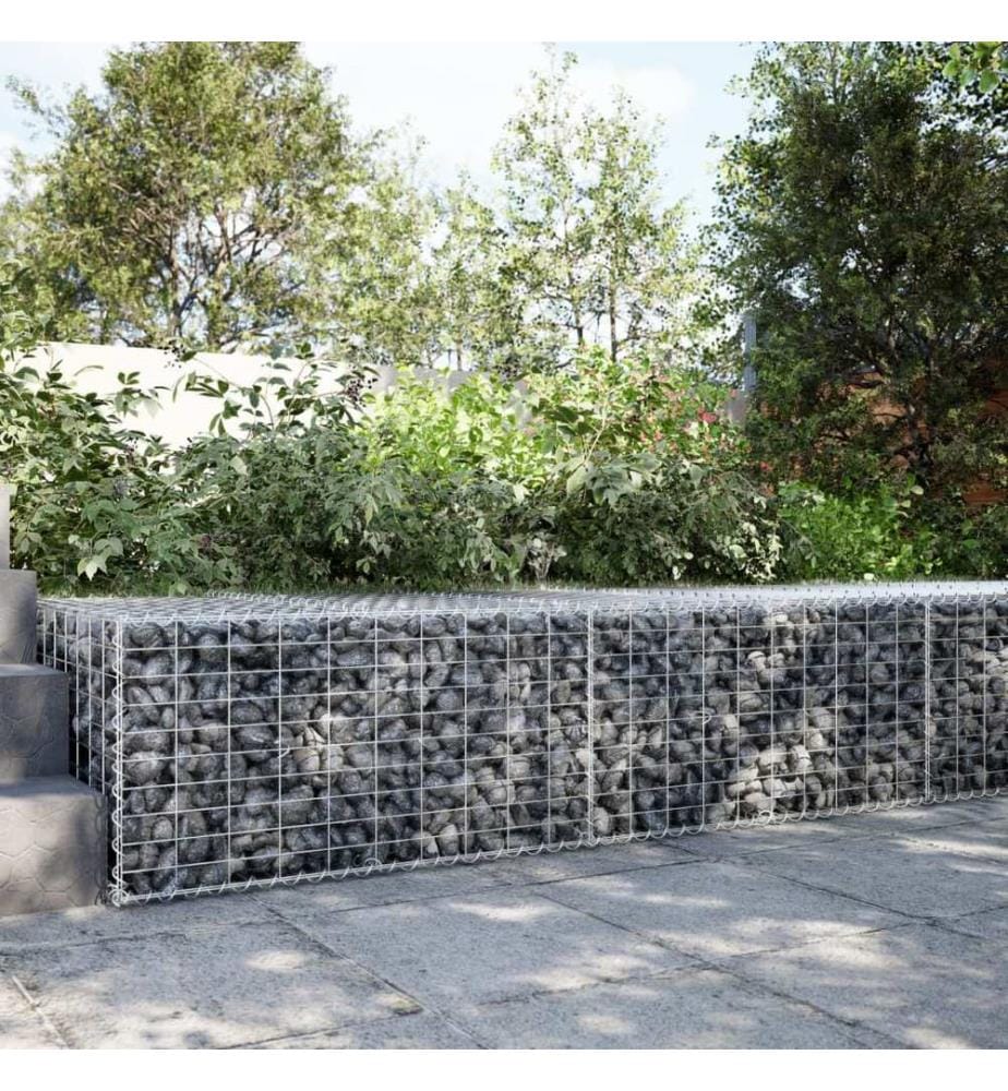 Panier gabion avec couvercle 200x100x50 cm fer galvanisé
