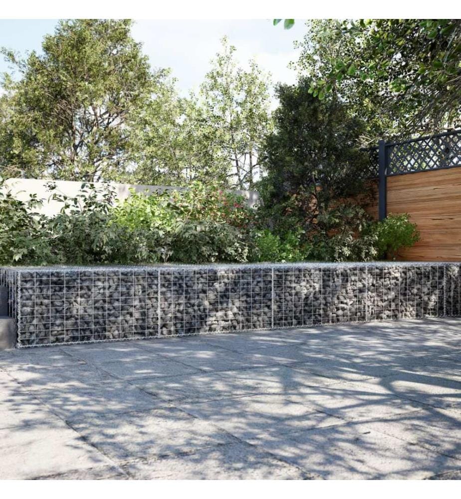 Panier gabion avec couvercle 1200x100x50 cm fer galvanisé
