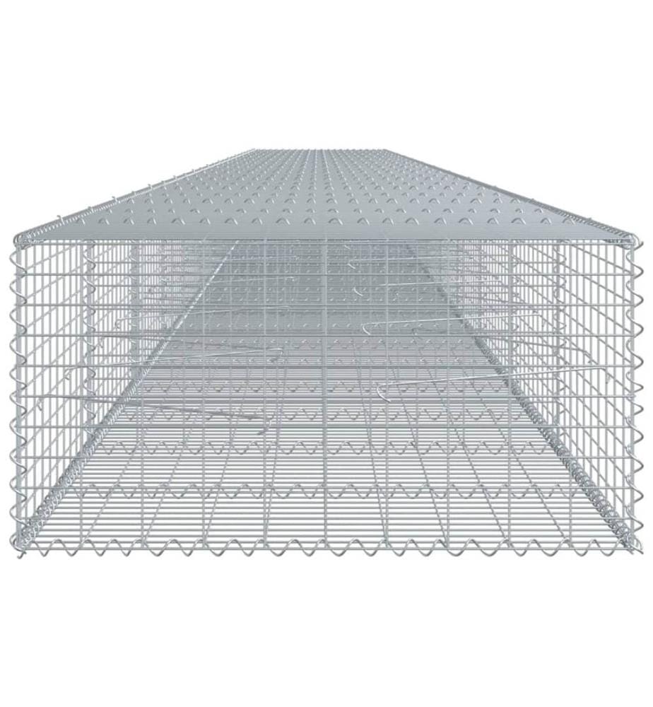 Panier gabion avec couvercle 1200x100x50 cm fer galvanisé