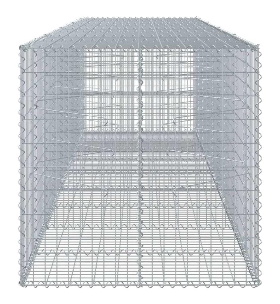 Panier gabion avec couvercle 450x100x100 cm fer galvanisé