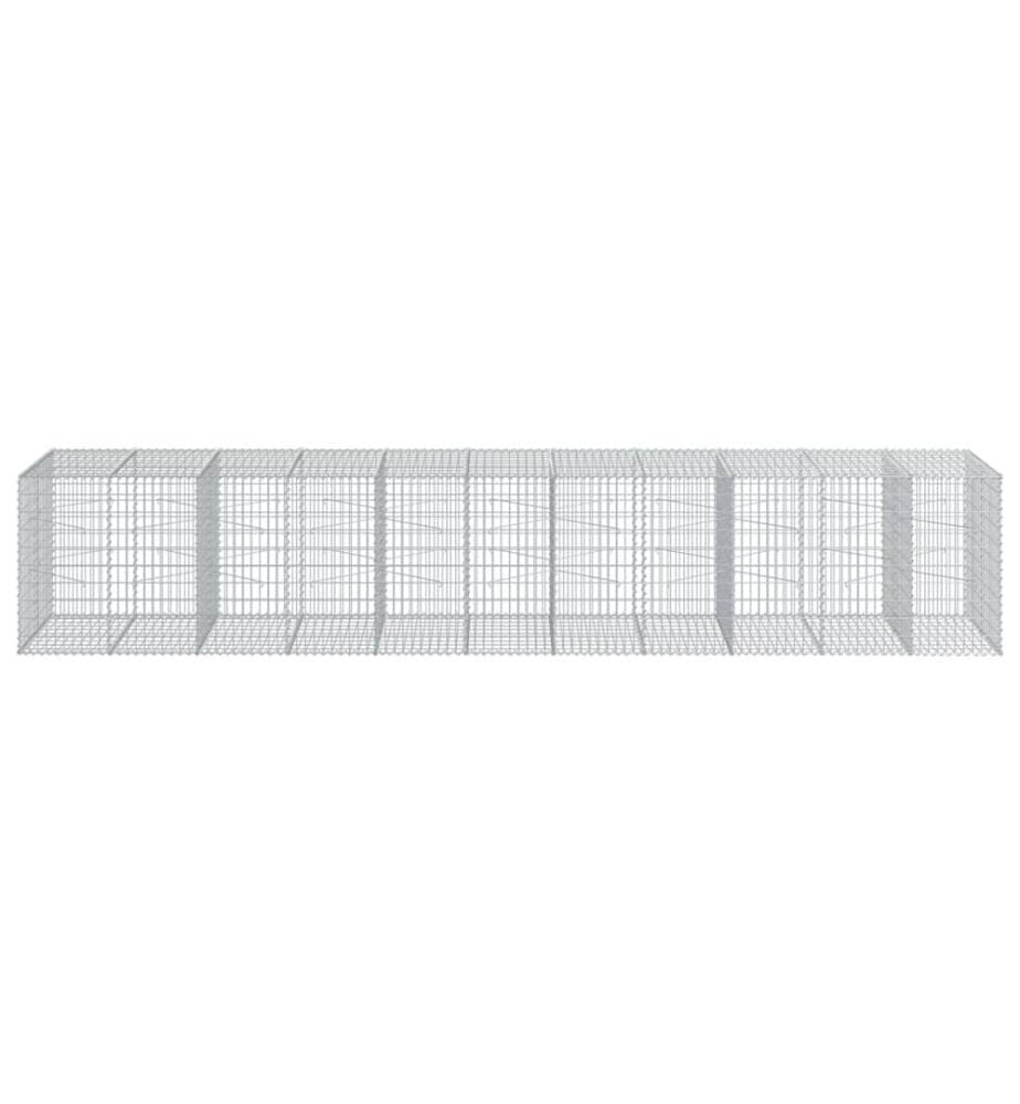 Panier gabion avec couvercle 550x100x100 cm fer galvanisé