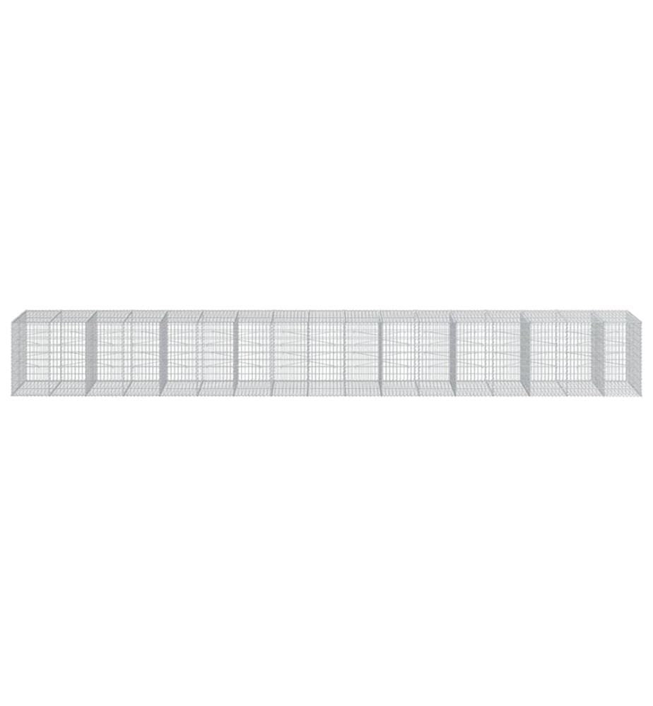 Panier gabion avec couvercle 950x100x100 cm fer galvanisé