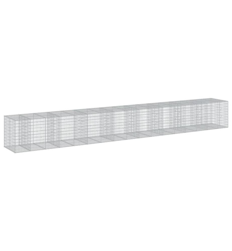 Panier gabion avec couvercle 950x100x100 cm fer galvanisé
