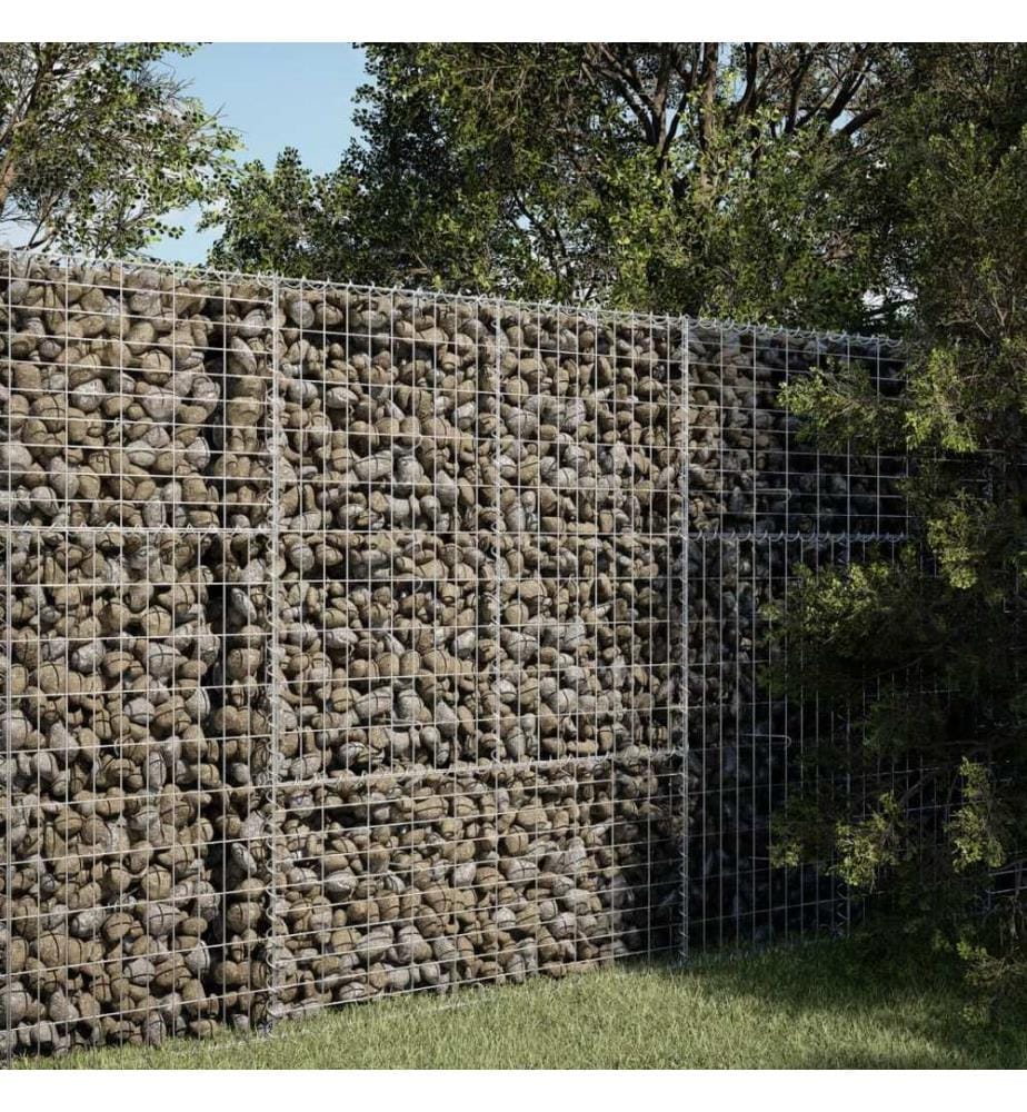 Panier gabion avec couvercle 100x100x150 cm fer galvanisé
