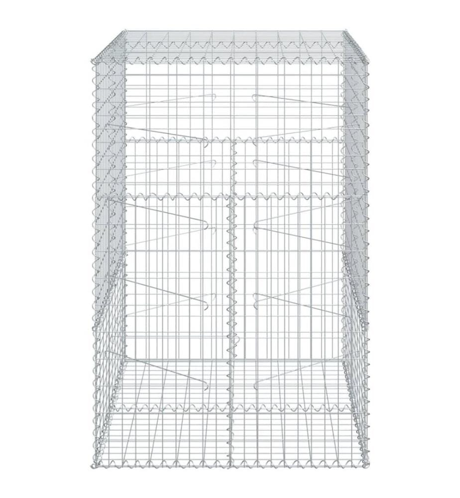 Panier gabion avec couvercle 100x100x150 cm fer galvanisé