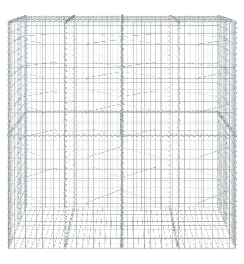 Panier gabion avec couvercle 200x100x200 cm fer galvanisé