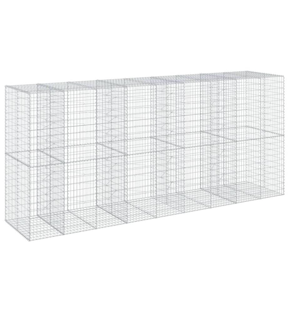Panier gabion avec couvercle 450x100x200 cm fer galvanisé