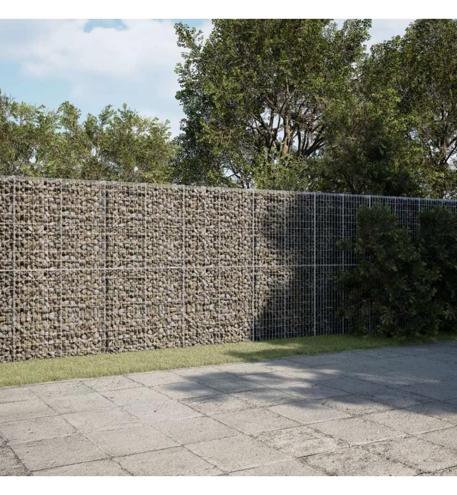 Panier gabion avec couvercle 600x100x200 cm fer galvanisé