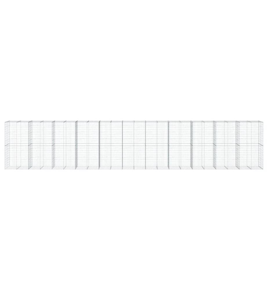 Panier gabion avec couvercle 1100x100x200 cm fer galvanisé