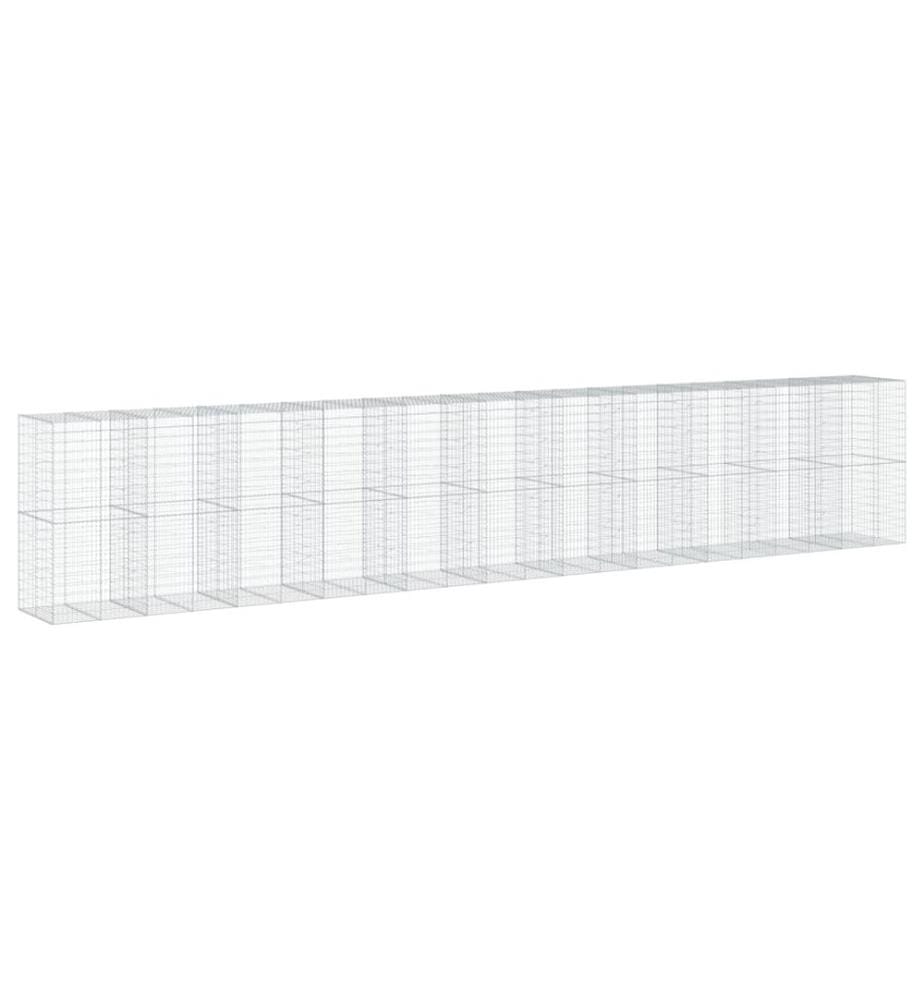 Panier gabion avec couvercle 1100x100x200 cm fer galvanisé