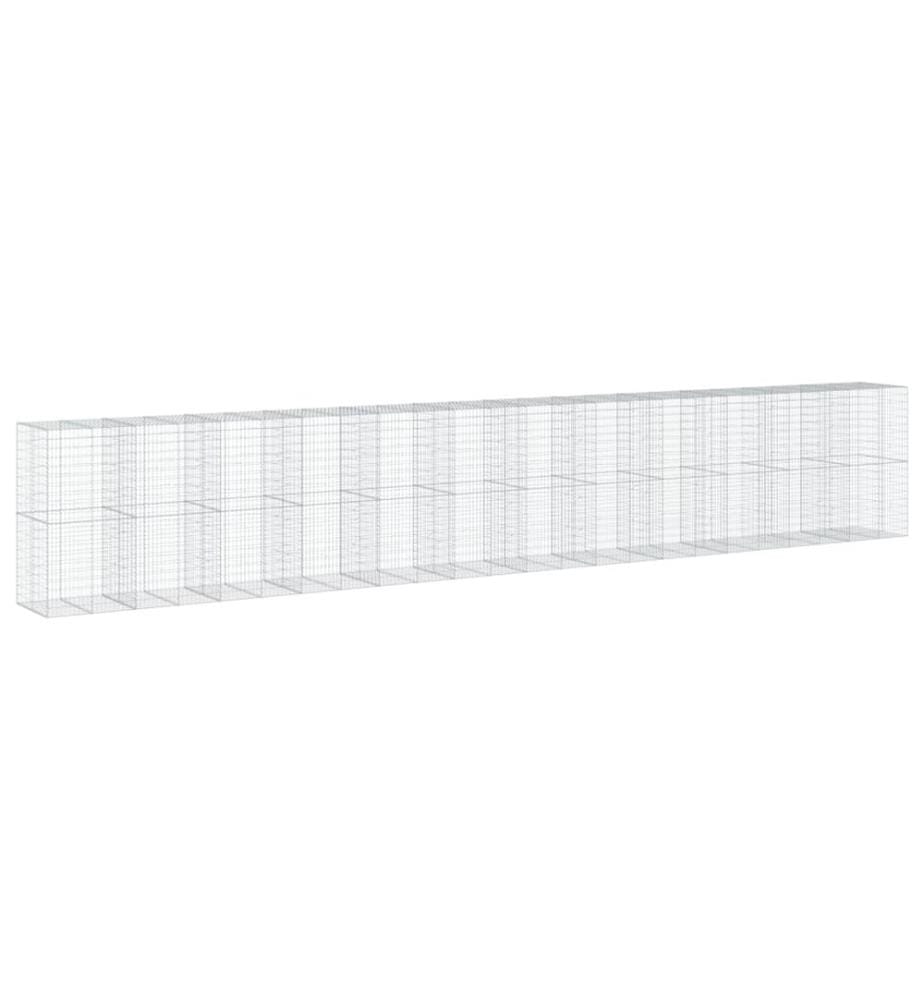 Panier gabion avec couvercle 1200x100x200 cm fer galvanisé