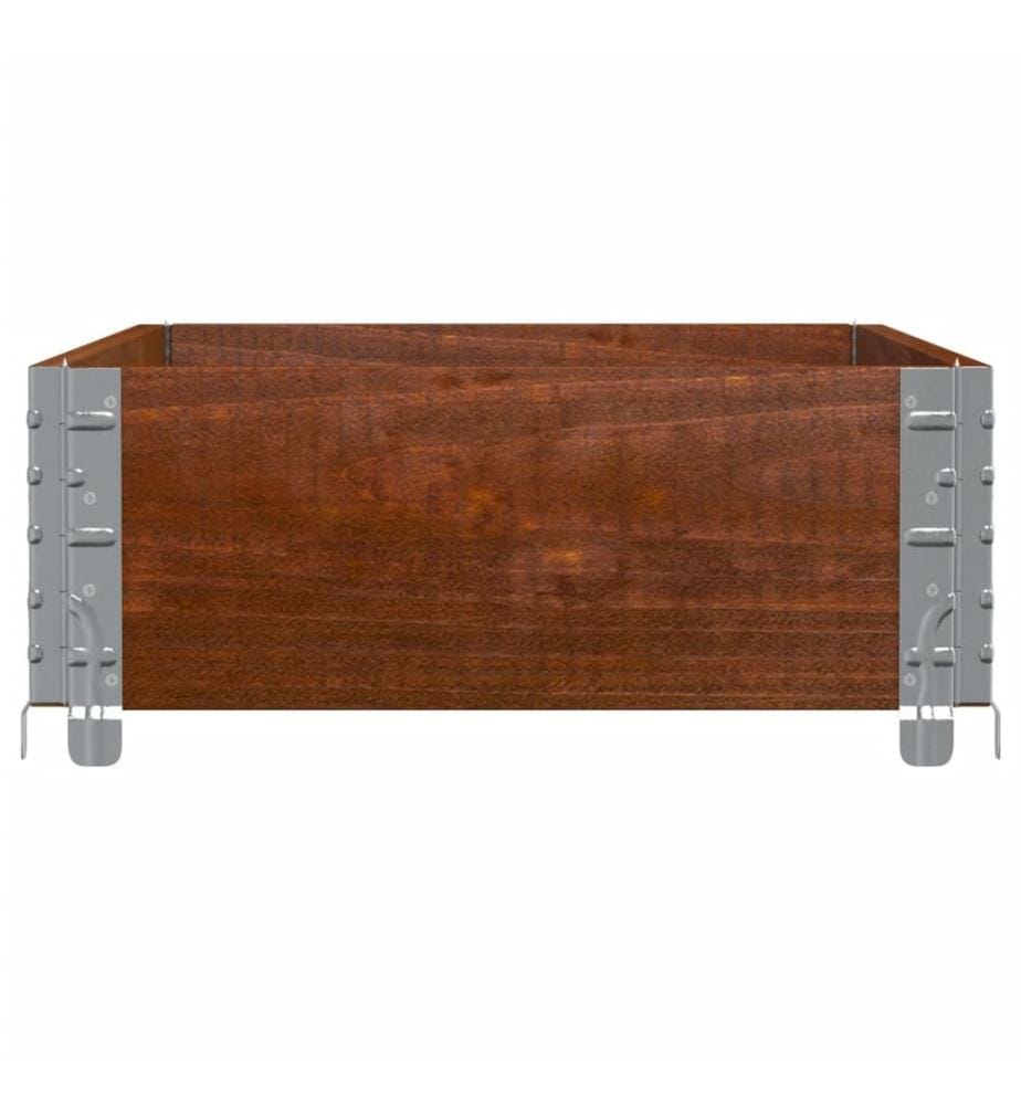 Jardinière marron 100x50 cm bois massif de pin