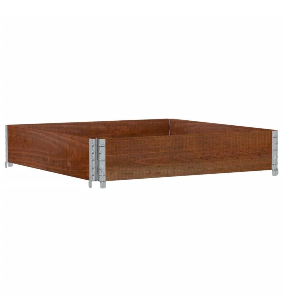 Jardinière marron 100x100 cm bois massif de pin