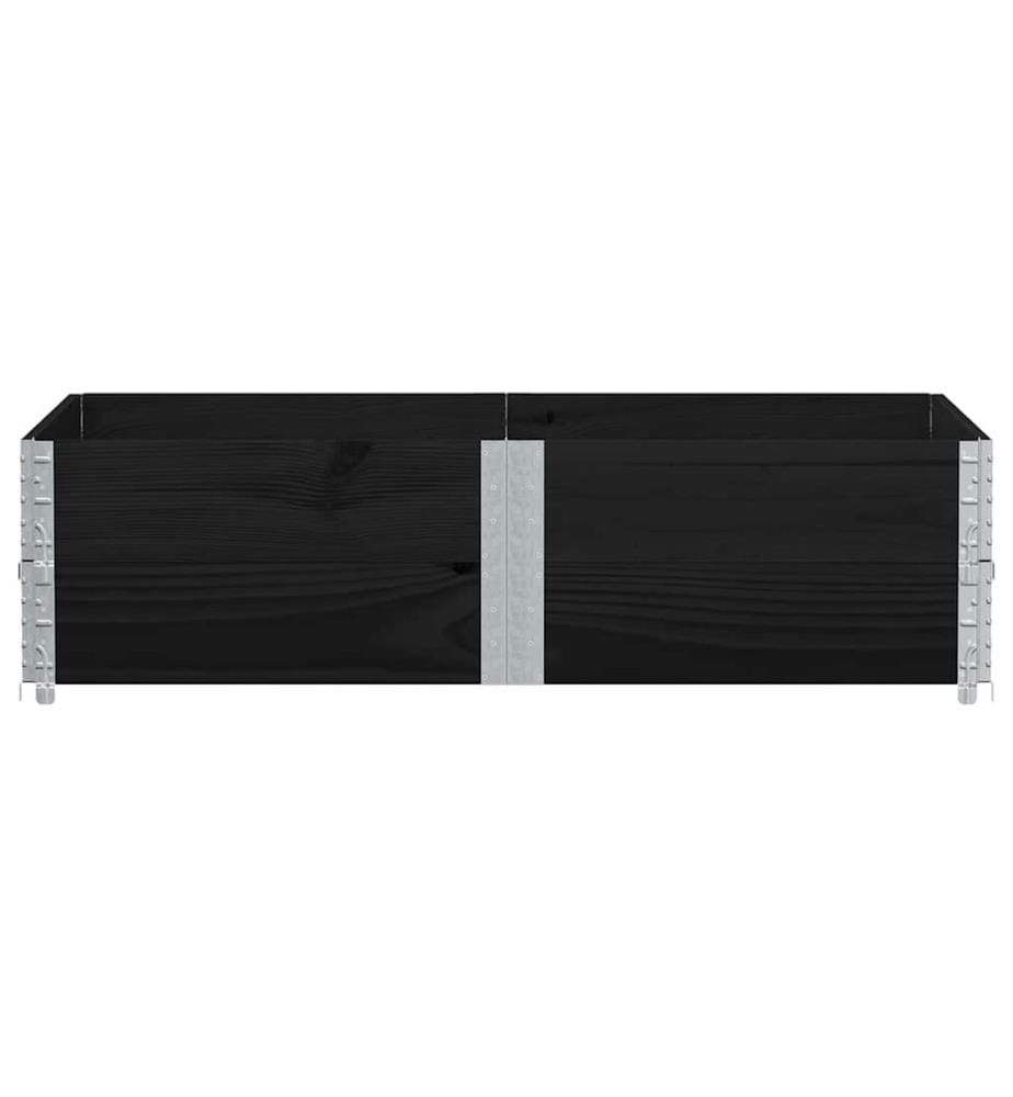 Jardinière noir 150x100 cm bois massif de pin