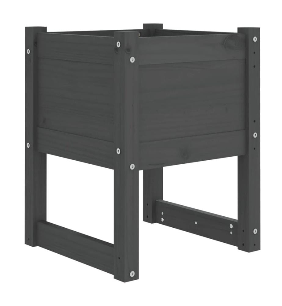 Jardinière Gris 40x40x52,5 cm Bois massif de pin