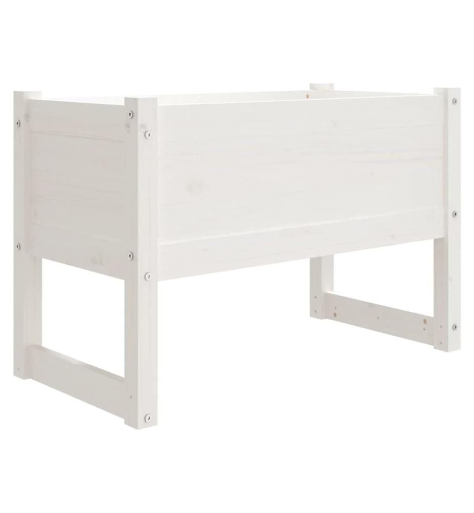 Jardinière Blanc 78x40x52 cm Bois massif de pin