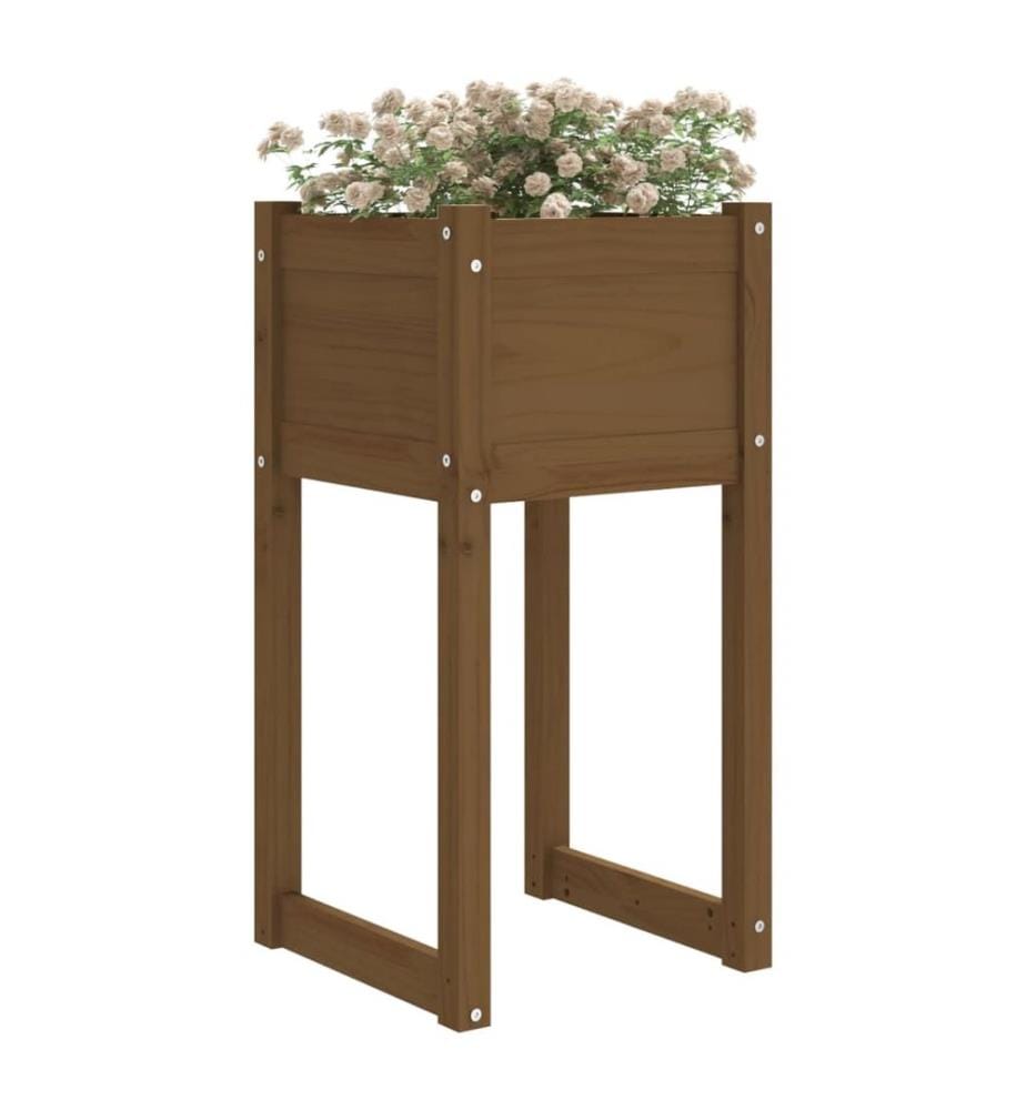Jardinière Marron miel 40x40x81 cm Bois massif de pin