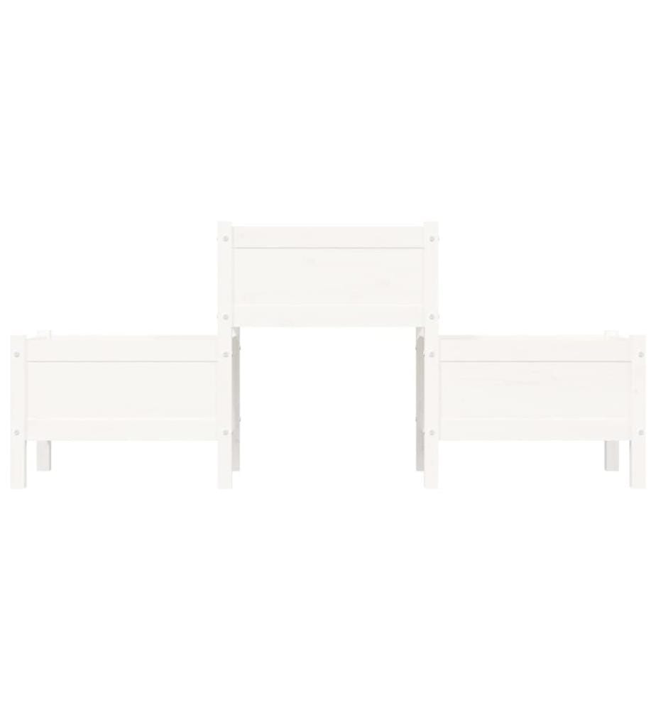 Jardinière Blanc 178,5x44x75 cm Bois massif de pin