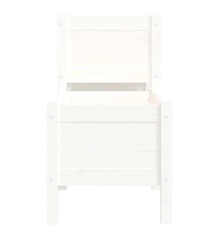 Jardinière Blanc 178,5x44x75 cm Bois massif de pin