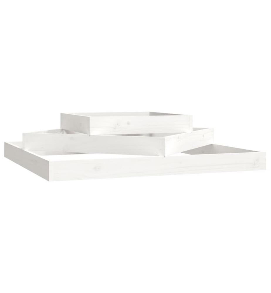 Jardinière Blanc 112x112x27 cm Bois massif de pin