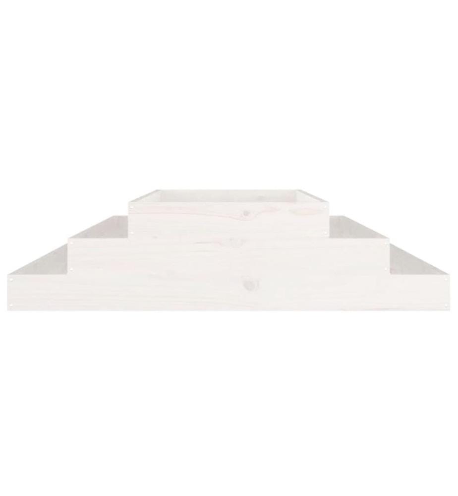 Jardinière Blanc 110x110x27 cm Bois massif de pin